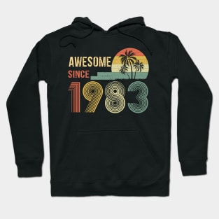 39 Years Old Awesome Since 1983 Gifts 39th Birthday Gift Hoodie